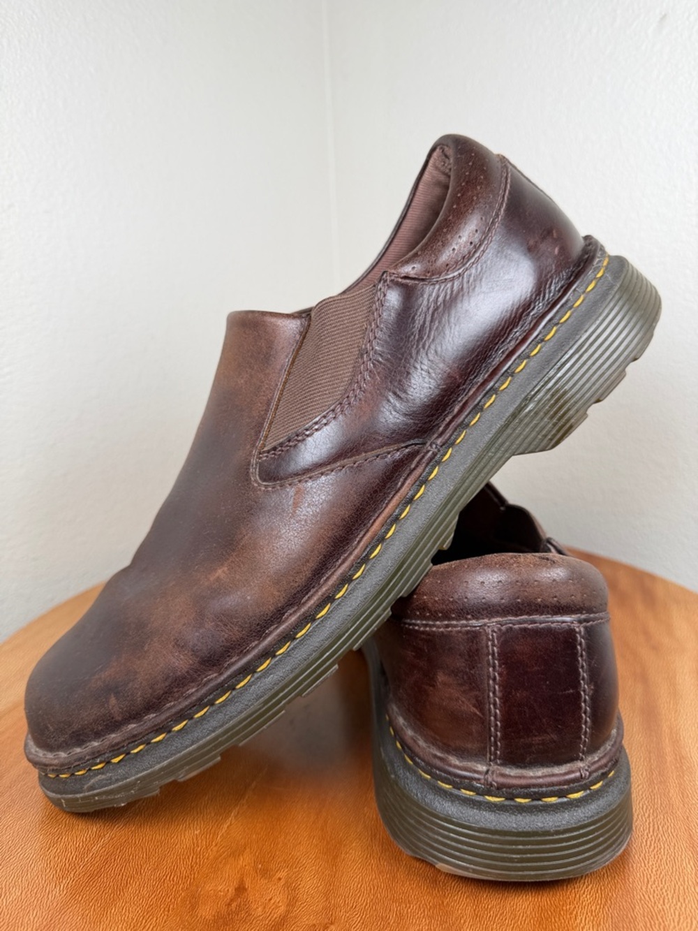 Dr. Doc Marten Orson Dark Brown LEATHER SLIP ON Loafer SHOES Size Mens 12